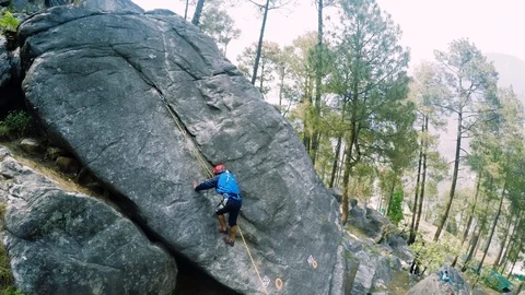 Climbing mountains 스톡 동영상 113743681