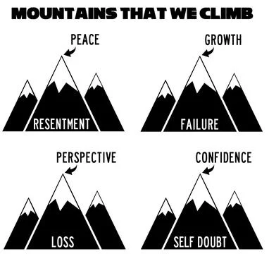 Climbing mountains Illustrazione stock