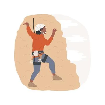 Climbing outdoors isolated cartoon vector illustration. Stock Illustration
