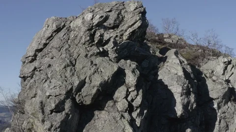 Climbing over massive rocks Sauerland, Germany Stock Footage 103479951