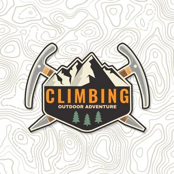 Climbing patch, sticker. Vector. Concept for shirt or logo, print, stamp or t Illustrazione stock