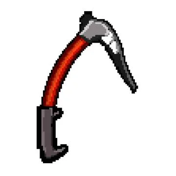 Climbing piolet ice tool pixel art vector illustration Stock Illustration