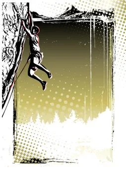 Climbing poster background Stock Illustration