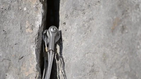 Climbing protection failing Stock Footage 24186928