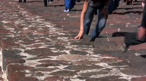 Climbing a pyramid Stock-Footage 6859218
