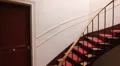 Climbing red stairs. HD Footage