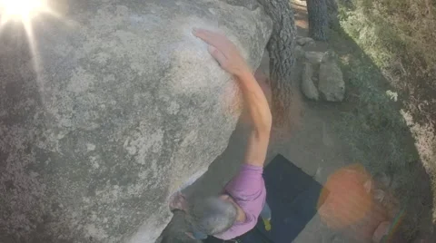 Climbing a rock Stock Footage 44789785