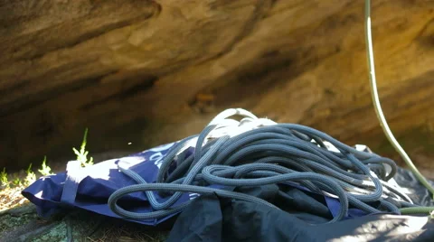 Climbing at the Rock Mountain Stock Footage 56133550