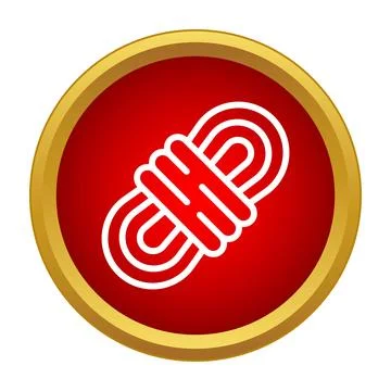 Climbing rope coil icon in red circle button Stock Illustration