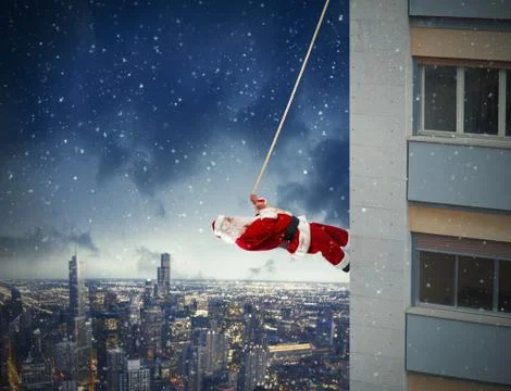 Climbing santa claus Stock Illustration