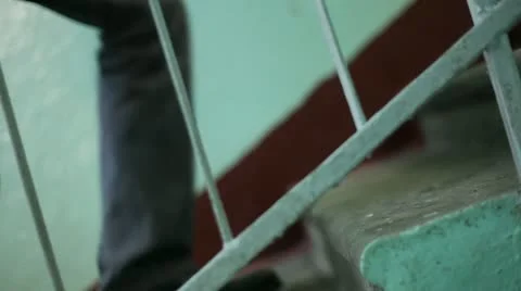 Climbing stairs Stock Footage 10855995