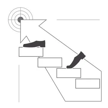 Climbing up the stairs Stock Illustration