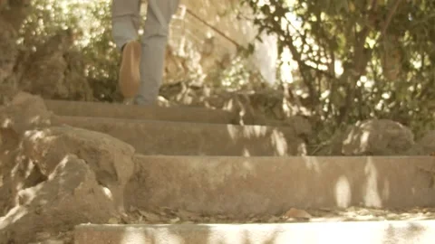 Climbing stairs in the park Stock Footage 171175683