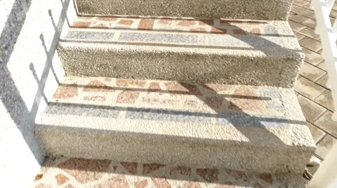 Climbing A Stairs Then Looking Up Stock Footage 46486808