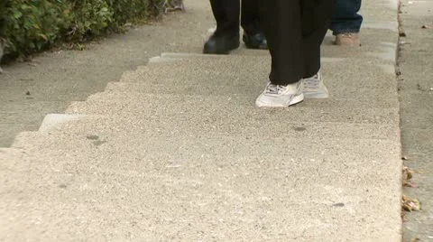 Climbing steps 01 HD Stock Footage 10736296