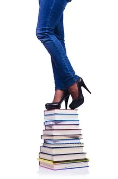 Climbing the steps of knowledge - education concept Stock Photos