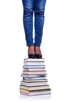 Climbing the steps of knowledge - education concept Foto stock