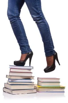 Climbing the steps of knowledge - education concept Foto stock