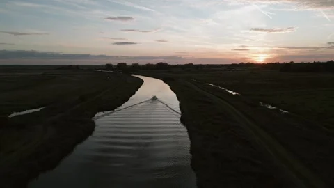 Climbing Sunset River Stock Footage 272760829