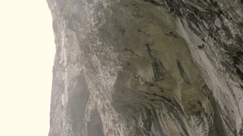 Climbing team hanging in space next to huge waterfall Stock-Footage 43810314