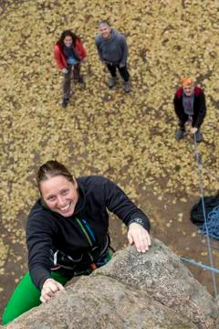 Climbing team Stock Photos