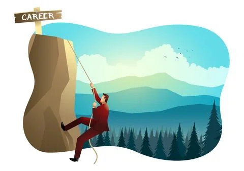 Climbing to the top Stock Illustration