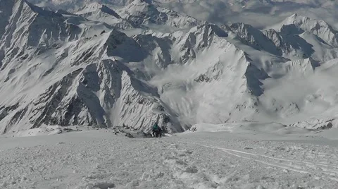 Climbing to the top of the mountain Stock Footage 62177670