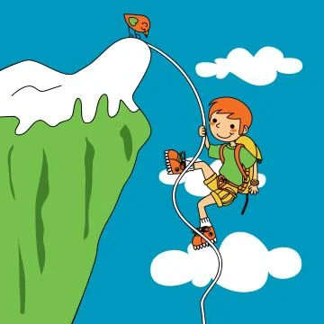 Climbing Trouble Stock Illustration