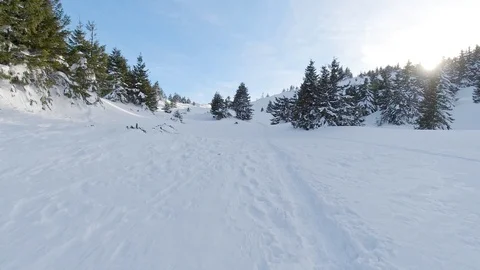 Climbing uphill in winter hike Stock Footage 125808975