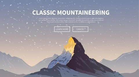Climbing vector background. The Matterhorn. Stock Illustration