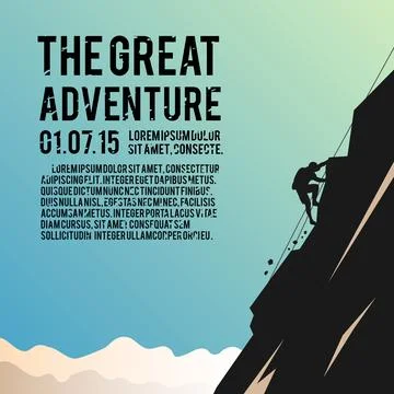 Climbing vector poster Stock Illustration