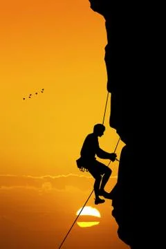 Climbing vertical wall Stock Illustration
