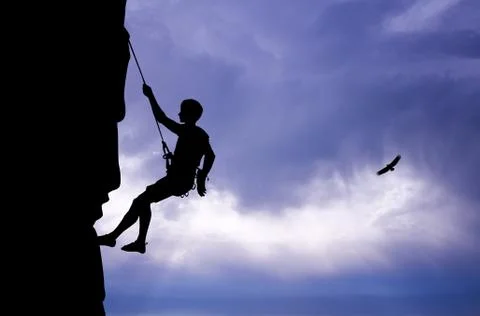 Climbing vertical wall Stock Illustration