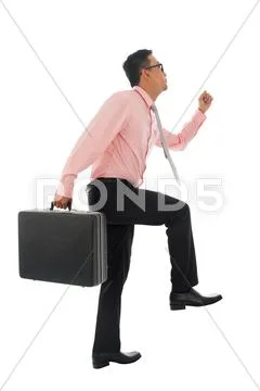 Climbing virtual ladder Stock Photos