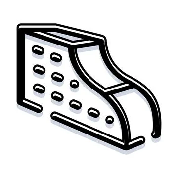 Climbing wall and slide playground activity line icon Stock Illustration
