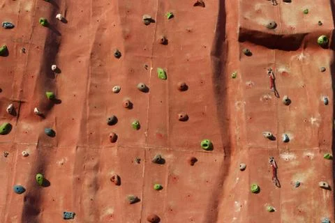 Climbing wall background. Stock Photos