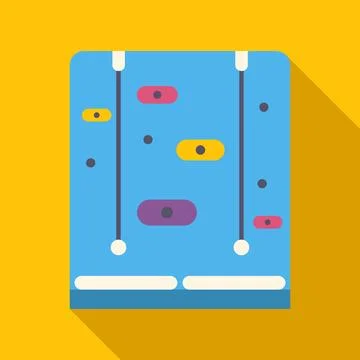 Climbing wall bouldering gym flat design icon Stock Illustration