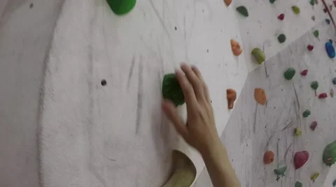 Climbing wall - first person Stock Footage 50910845