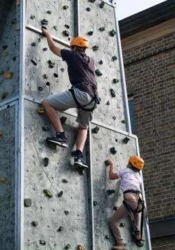 Climbing wall Stock Photos