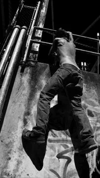 Climbing the wall Stock Photos