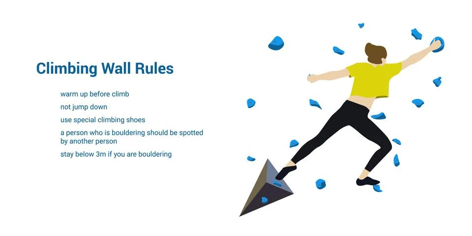 Climbing wall rules Stock Illustration