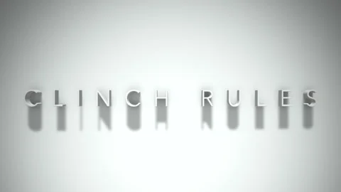 Clinch rules 3D title animation white text on a white background Stock Footage 299422221