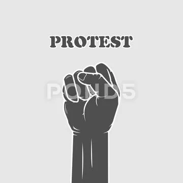 Clinched fist - resistance and strike concept Stock Illustration