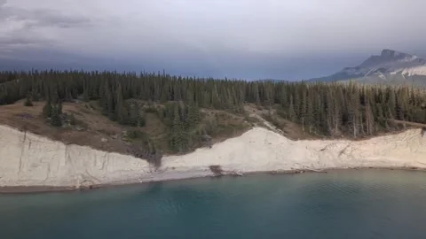 Cline River Drift over Water in Alberta 스톡 동영상 344831245
