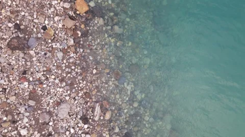 Cline River Top Down Push over Water Edge 스톡 동영상 344831234