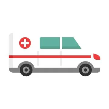 Clinic amublance icon flat isolated Illustrazione stock