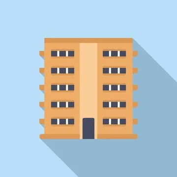 Clinic building icon flat vector. Real estate company Ilustración de archivo