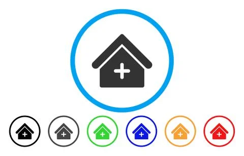 Clinic Building Rounded Vector Icon Ilustración de archivo