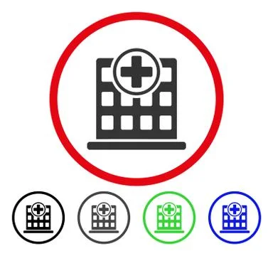 Clinic Building Rounded Vector Icon Ilustración de archivo