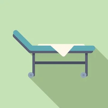 Clinic empty bed icon flat vector. Emergency hospitalization Stock Illustration